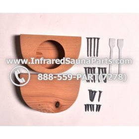 WOOD SHELVES + CUP HOLDERS - HEMLOCK WOOD CUP HOLDER STYLE 7 4