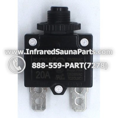RELAYS / SOLID RELAYS - RELAYS / SOLID RELAY WITH RESET BUTTON 20AMP 1